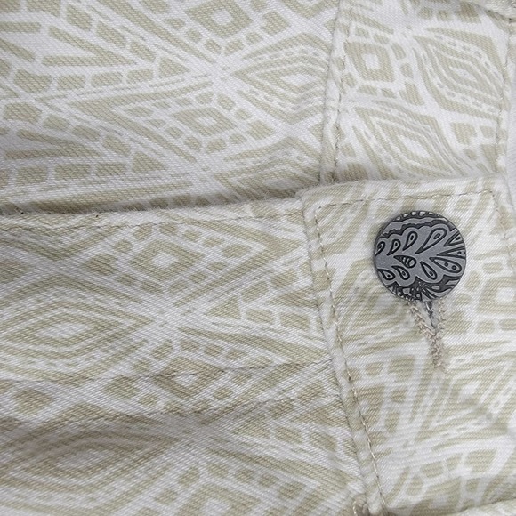 Prana Kara Diamond Patterned Cream/Light Olive Pants 2/26 - Picture 6 of 6